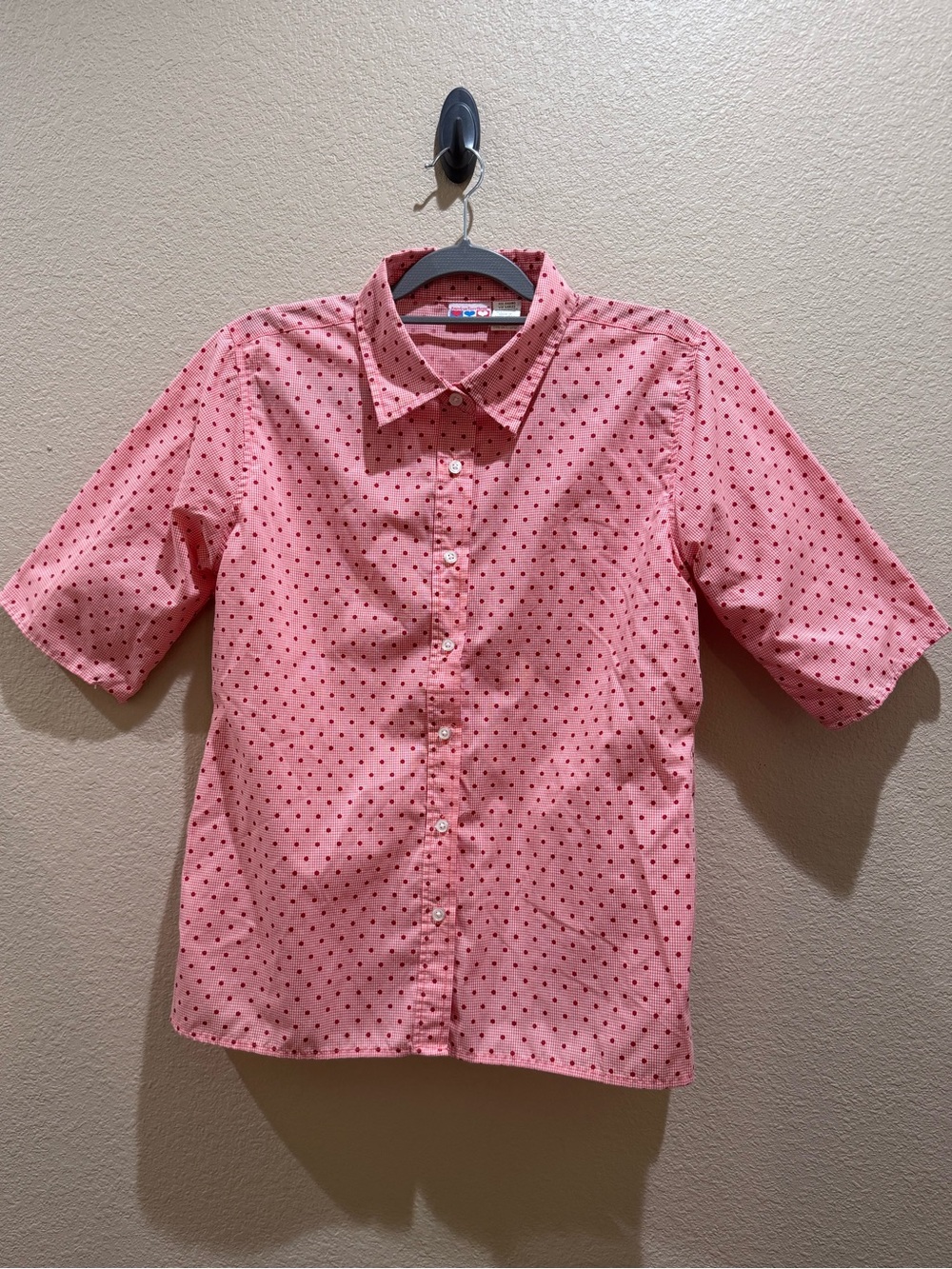 Vintage American Sweetheart Polka Dot Gingham Shirts Bundle 2 Medium